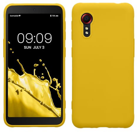 kwmobile Housse Compatible avec Samsung Galaxy Xcover 5 Coque - Housse de téléphone Protection Souple en Silicone - Jaune radieux