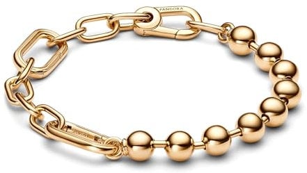 PANDORA ME Metallperlen & Gliederkettenarmband aus Sterling Silber mit 14 Karat vergoldete Metalllegierung, Kompatibel ME, Größe: 23cm, 562793C00-5