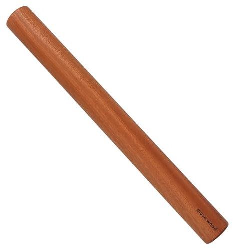 Muso Sapele Wood Rolling Pin for Pizza, Tortillas, Fondant (Flat End 44.5 cm)