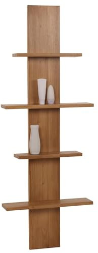 Mendler Teak-Wandregal HWC-M72, Badregal Hängeregal Regal, hochwertiges B-Grade-Teak (Kernholz, 20-30 Jahre), 51x56x15cm