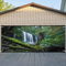 CSFOTO 2,1 x 4,9 m Waldfälle, Garagentor-Dekoration, Banner, tropischer Wald, grüne Pflanzen, Bäume, Garagendekoration, Wandbild, große Garagentorabdeckung, natürliche Landschaft, Innendekoration,