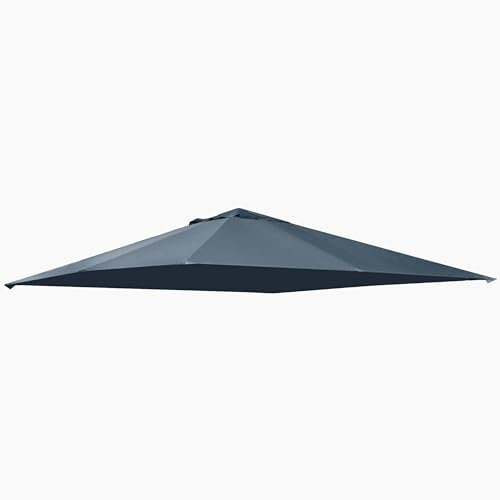 Telo Gazebo 3x3 IMPERMEABILE, con AIRVENT, MISURA UNIVERSALE, Tettuccio Di Ricambio, Pieghevole, 180 g/㎡, Anti-UV, PL, Grigio