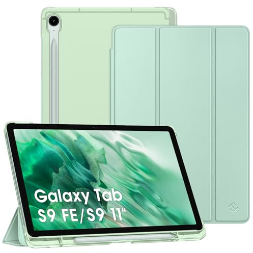 FINTIE - Carcasa para Samsung Galaxy Tab S10 FE de 10,9 pulgadas, 2025, Tab S9 FE 10,9 pulgadas, S9 11 2023, diseño de lápiz óptico, carcasa traslúcida escarchada, funda trasera rígida, fina y ligera