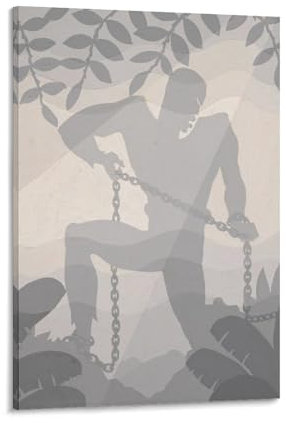 KOOHTAA Aaron Douglas Study for The Book God's Posaunen by Art Poster zum Aufhängen Bild Poster Druck Kunst Wandmalerei Leinwand Poster Moderne Schlafzimmer-Dekor 60 x 90 cm