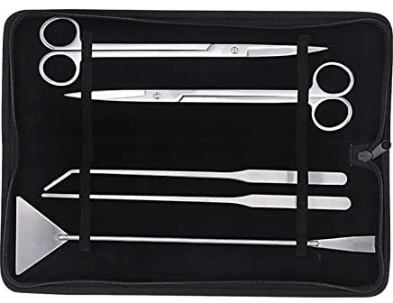 LUDAKE Aquarium-Scherenpinzette, Spatel, 5-in-1, Edelstahl, Aquascaping-Werkzeug-Set, Starter-Set, 5 Stück