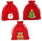 minkissy Einzigartige Weihnachts-kordelzug-tasche Süßigkeiten-tasche Weihnachts-stil Beflockung Stoff -verpackung Dekorationen