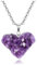 Jovivi Collana Pendente di Ametista Grezza con Argento Galvanizzato per Donna Collana Ciondolo a Cuore Grappolo Ametista in Pietra Naturale Elettrodepositato Cluster Gioielli Reiki Guarigione Viola