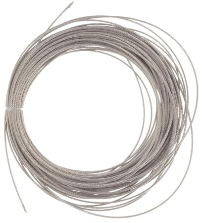 AVLLSO Stahlseil Außengeländer-Außenleuchte Outdoor-Wäscheleinen Edelstahlkabel 1/8 Zoll, 7 x 7 Stränge Konstruktion(45M/147.6ft)