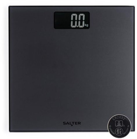 Salter Frosted Matt Badezimmerwaage – Elektronische digitale Körpergewicht Waage, 180kg/28st 3lb, LCD ablesbares Display, genaue Messungen, schlanke Aufbewahrung, inkl. Batterie, SA00599CFEU12