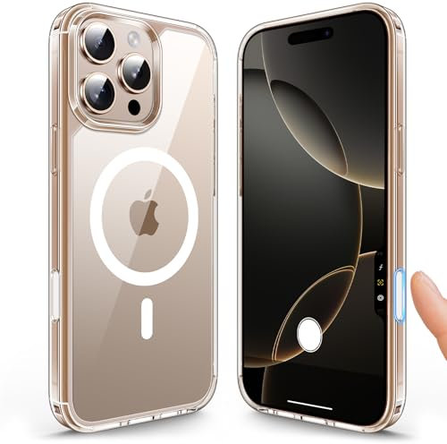 TAURI Magnetic Clear for iPhone 16 Pro Case with Camera Control Capture Button, Compatible with MagSafe [Anti-Yellowing][Military-Grade Protection], Slim Phone Case for iPhone 16 Pro 6.3