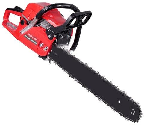 20 Petrol Chainsaw 52cc 2-Stroke Engine Easy Start Chain Saw with Chain Brake and 8500r/min Speed