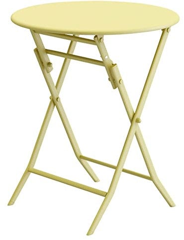 Zusammenklappbarer Terrassentisch für Hof, Garten, Bistrotisch, rund, quadratisch, Couchtisch in 9 Farben (Gelb, 60 x 60 x 72 cm)