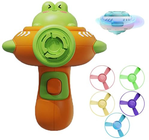 Yhsioaklo Juguete Platillo Volador para, Juguete Rotativo Volante | Juguete de Lanzamiento de Platillo Volador para,Juguete Platillo Volante para exterior, Disco Volante Volante Spinner Playset