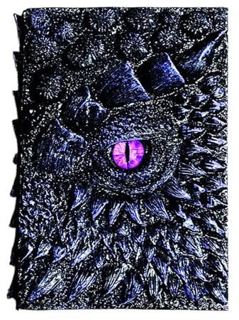 Dragon Eye Notizbuch, Harz Gravur Journal, Geprägtes Schreibnotizbuch, Fantasy Journal für Drachenliebhaber, Hardcover Reise Notizblock, Dekoratives Schreiben Journal zum Schreiben, Journaling und