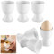 Coquetiers en Porcelaine, Lot de 6 Coquetiers en Porcelaine Blanche, Porte-œufs et Bols, 7 x 5,2 cm Coquetiers en Porcelaine Blanche, pour Les œufs Durs et à la Coque sur la Table du Petit Déjeuner