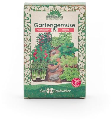 Saatgut-Set Gemüsegarten mit 10 BIO-Gemüsesorten | Set mit samenfestem BIO-Gemüse-Saatgut| Für Garten, Balkon und Hochbeet | Wunderschönes Geschenk zum Geburtstag, Ostern, Weihnachten