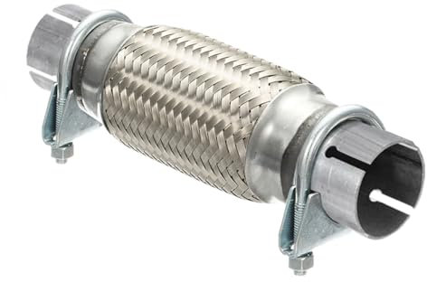 MOCNT Tubo Flessibile di Scarico per Auto con 2 Fascette 42mm X 150mm/250mm Tubo di Riparazione Giunto Flessibile Intrecciato Tubo Flessibile Scarico Marmitta Connettore