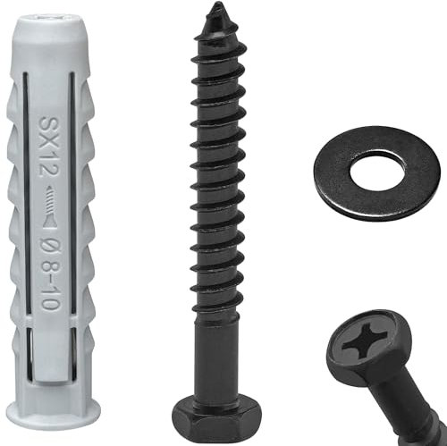 10 Heavy-Duty Hex Head Screws with Expansion Plugs and Washers,TV Wall Mount Bolts (M8)