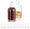 Relaxdays Botellas Cristal Vacías, Pack de 12, 500 ml, con Corcho, Aceiteras, para Licor, Vinagre, Vino, Transparentes, Plástico, Vidrio