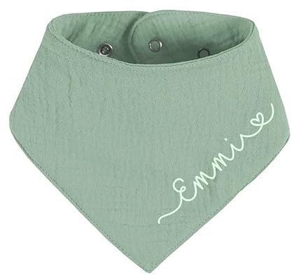 ARTEE Personalisiertes Halstuch Dreieckstuch aus Musselin Gaze 100% Baumwolle für Babies und Kleinkinder in 2 Grössen erhältlich, mit Namens Personalisierung aus OekoTex zertifiziertem Druckmaterial
