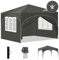 Laneetal Pop-Up Faltpavillon wasserfest Winterfest, Pavillon 3x3 m faltbar, Grillpavillon stabil, Gartenpavillon mit Seitenwänden Fenstern Tasche, für Camping Strand Garten, Grau