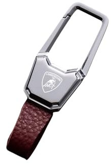 JYHBAQWN Porte-clés créatif en Alliage métallique pour Lamborghini Aventador Reventon, 1 pièce, Badge, Mousqueton, Accessoires,Einheitsgröße-Silverred
