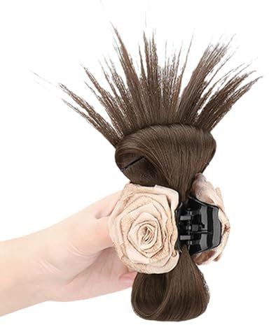 Pinza de pelo sintética con diseño de rosas de moda con sujeción cómoda para peinados de fiesta y eventos temáticos
