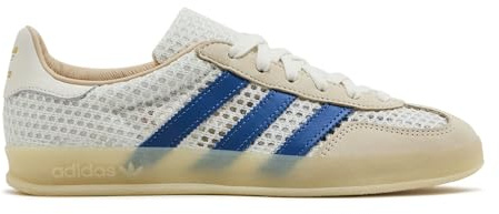 adidas Men's Gazelle Indoor Sneaker, Off White/Focus Blue/Warm Vanilla, 7.5 Wide