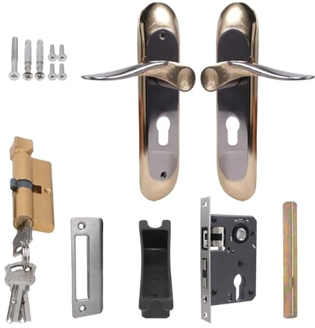 Indoor Household Door Handle for Home with Security Lock Key Set Aluminum Alloy