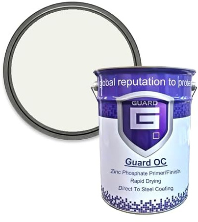 Guard OC - Shipping Container Skip Paint Zinc Phosphate One Coat Paint for Metal - Satin (White, 2.5 Liters)