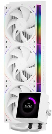 TR-Thermalright Peerless Vision 360 ARGB White Liquid CPU Cooler,3.95’’ IPS LCD Screen with 480x480 Resolution-Magnetic,360mm Aio,CPU Fan-Wireless Splicing,for AM4/AM5,LGA1851/1700/115x