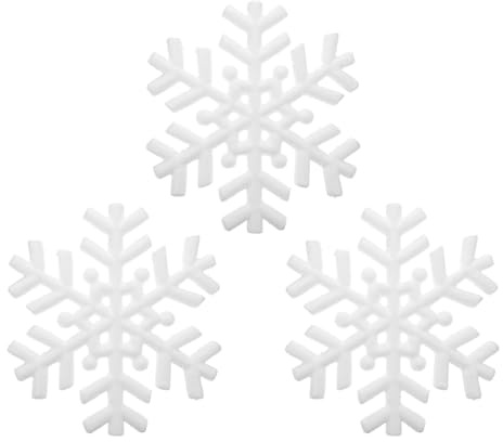 Gatuida 3 Stück Weiße Schneeflocken Bastelformen aus Schaumstoff 195cm Selbstgemacht Weihnachtsdeko Leicht Sicher