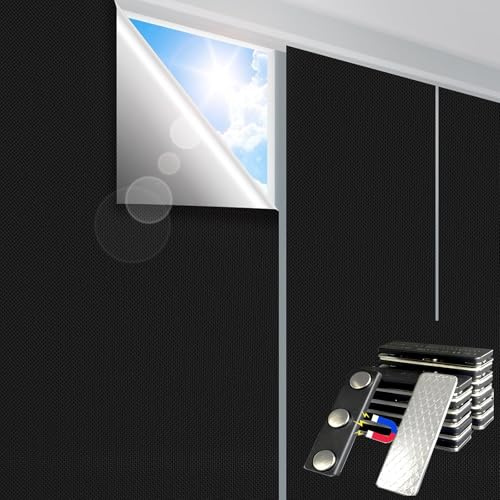 Magnetische Verdunkelung für Fenster, Verdunklungsstoff mit Magnetverschluss, Ohne Bohren, Abnehmbar, für Dachfenster und Dachschräge, Innen Sonnenschutz (100 * 145CM)