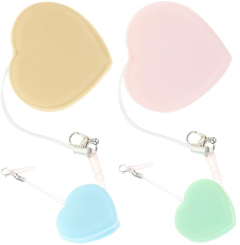 GAROZATION Lot de 4 Lingettes en Silicone de Cœur pour Écran Mobile et Ordinateur, Légères, Faciles à Ranger Paquet à Dos ou Paquet Photo, Nettoyant Anti-traces Solide Couleur Aléatoire