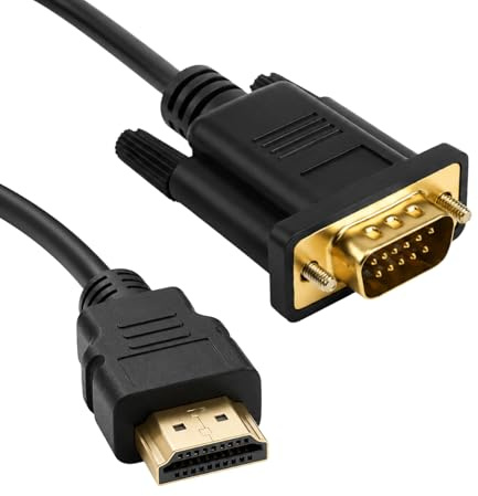 Câble HDMI vers VGA de 1,8 m - Prise en charge 1080p - Convertit le signal - Connexion à un ordinateur de bureau, DVD, ordinateur portable avec port HDMI - Pour écran, projecteur, HDTV, Xbox
