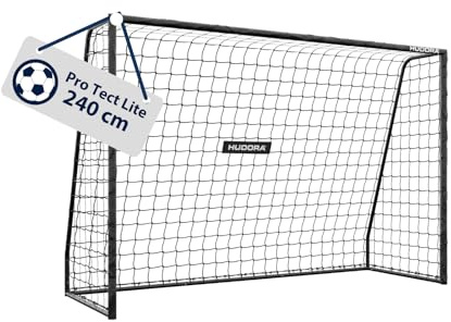 HUDORA Fußballtor Pro Tect Lite – Garten Fussballtor mit Pfosten-Polsterung für den Outdoor Einsatz – schneller Aufbau Dank Click-Verbindungen – Stabiles Tor aus Stahl für Kinder/Jugendliche