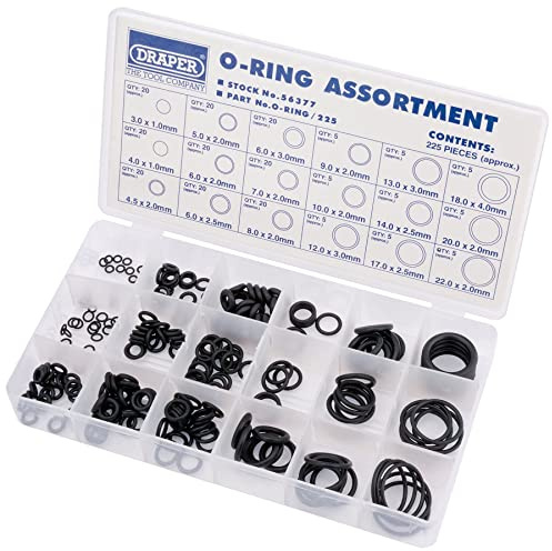 Draper 56377 O Ring Assortment, 225 Pieces