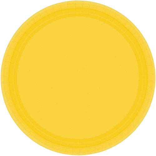 Amscan 55015-09 - Papierteller, 8 Stück, ca. 23 cm, Sonnenschein Gelb, Einwegteller