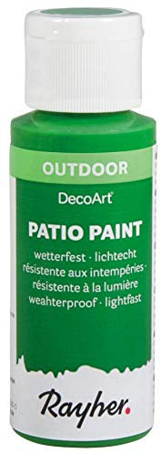 Rayher 38610426 Patio Paint, immergrün, Flasche 59 ml, wetterfeste Acrylfarbe für Den Außenbereich, lichtecht, Farbe für Innen und außen, Outdoor-Farbe