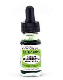 Dr. Ph. Martin's Radiant Concentrated Water Color (50D) Watercolor Bottle, 0.5 oz, Ice Green, 1 Bottle