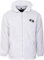 Maan Store Mens Bowling Jacket Waterproof Fully Fleece Lined Detachable Hood Bowling Logo On The Front Front Pockets White/L