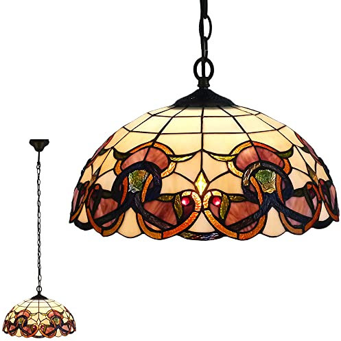 Tiffany-Pendelleuchte Pendellampe Hängeleuchte Hängelampe Cosima aus echtem Tiffany-Glas Drm. 41cm Deckenleuchte Deckenlampe Handarbeit