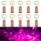 Flaschenlicht lichterkette,RcStarry Weinflaschen LED lichterkett, 10er stück Mini-Lichterkette 1M 10 Leds Silberdraht Licht Sternenlicht für Flasche DIY, Weihnachten, Hochzeit, Halloween (pink)