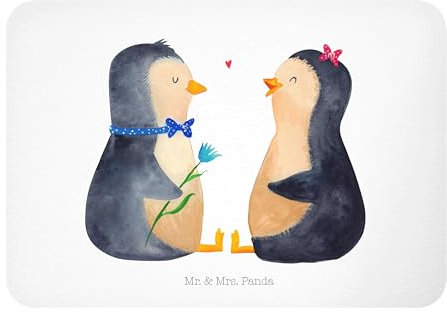 Mr. & Mrs. Panda Magnet Pinguin Pärchen - Geschenk, whiteboardmagnet, Notizhalter, Hochzeitstag, Pinguine, haftmagnet, Liebe, Hochzeit, büromagnet, Verknallt, Kühlschrankmagnet, Hochzeitsgeschenk