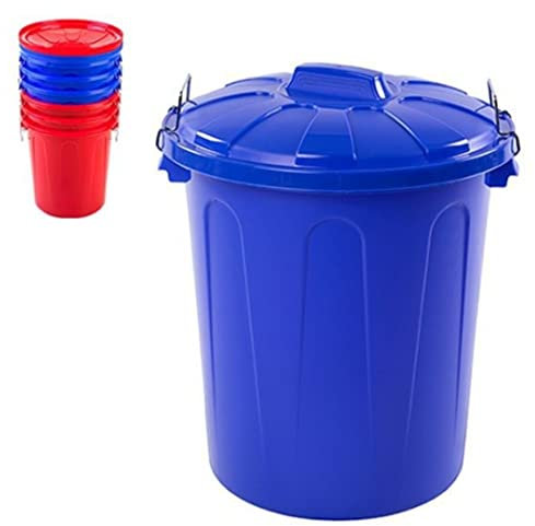 Plastifort Rubbish Bin with Lid 21 Litre Red Waste Can Pressure Handles