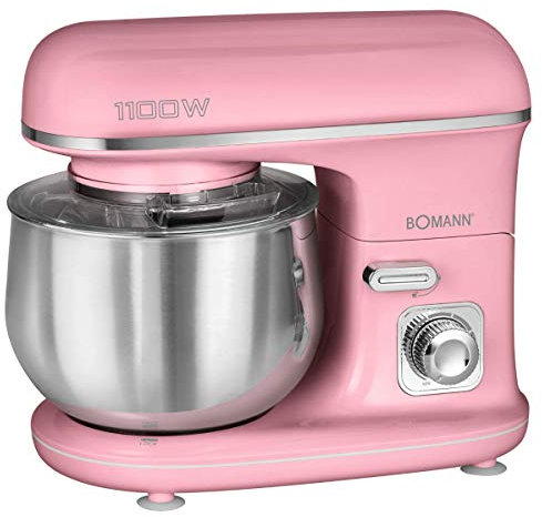 Bomann KM 6030 CB Pink 5L 1, 1100 W, 5 Litri, Acciaio Inossidabile, 8 velocità, Rosa