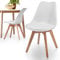 MIADOMODO® Esszimmerstühle 2er 4er 6er 8er Set - Skandinavischer Stil, Modern, Gepolstert mit Sitzkissen, aus Kunststoff & Massivholz, Farbwahl - Küchenstuhl, Wohnzimmerstuhl, Stühle (2er, Weiß)