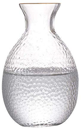 WINIAER Japanese-Style Sake Set Handmade Lead-Free Glass Wine Set Set Home Hammered Sake Wine Jug Ice Wine Warmer Yellow Wine White Wine Glass Crafts Wine Glasses Color : Clear