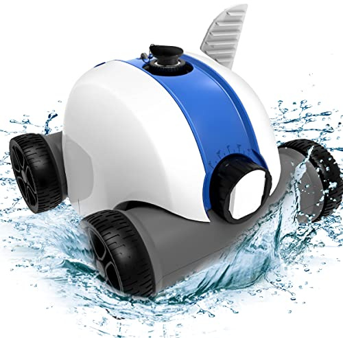 Cordless Robotic Pool Cleaner, Automatic Pool Vacuum with 60-90 Mins Working Time, Rechargeable Battery, IPX8 Waterproof for Above/In-Ground Swimming Pools Up to 861 Sq Ft