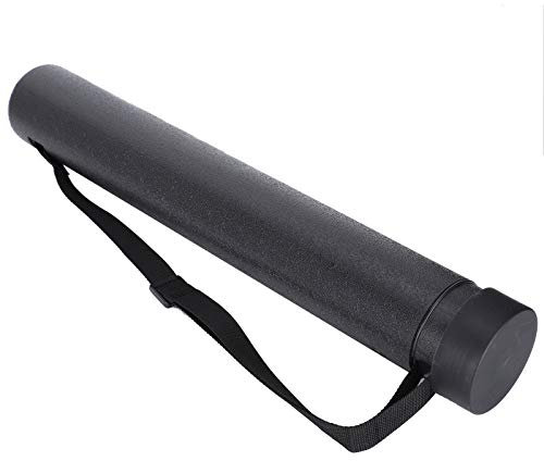 Kreisförmige Zeichenröhre, Posterröhre, Teleskop-Malröhre, für Karten Reiseplakate Zeichnungen Dokumente(black)